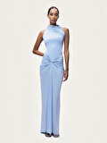 Nocturne Drape Detaylı Dik Yaka Maxi Elbise