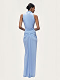 Nocturne Drape Detaylı Dik Yaka Maxi Elbise