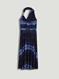 Nocturne Batik Desenli Midi Elbise