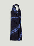 Nocturne Batik Desenli Midi Elbise