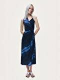 Nocturne Batik Desenli Midi Elbise