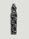 Nocturne Desenli Halter Yaka Maxi Elbise