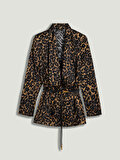 Nocturne Kemer Detaylı Leopar Desenli Ceket