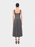 Nocturne Ekose Desenli Maxi Elbise