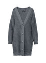 Dokulu Oversize Triko Hırka