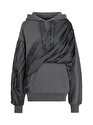 Tafta Drape Detaylı Kapüşonlu Sweatshirt