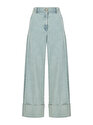 Yüksek Bel Wide Leg Jean Pantolon