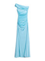 Tek Omuz ve Drape Detaylı Maxi Elbise