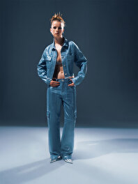 Metalik Denim Pantolon