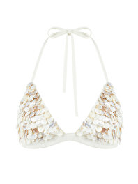 Sedef Boncuklu Crop Top