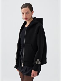 Fermuarlı Kanguru Cepli Sweatshirt
