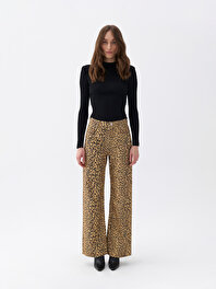 Leopar Desenli Jean Pantolon