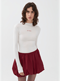 Baskı Detaylı Dik Yaka Body