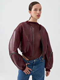 Suni Deri Bomber Mont