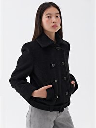 Vatkalı Gömlek Yaka Kaban