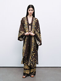 Dökümlü Desenli Kimono