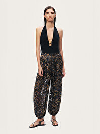 Leopar Desenli Şalvar Pantolon