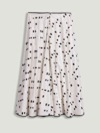 Desenli Midi Çan Etek