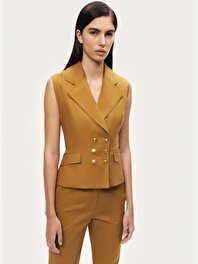 Gold Detaylı Kruvaze Yelek