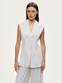 Kuş Gözü Bağlama Detaylı Yelek