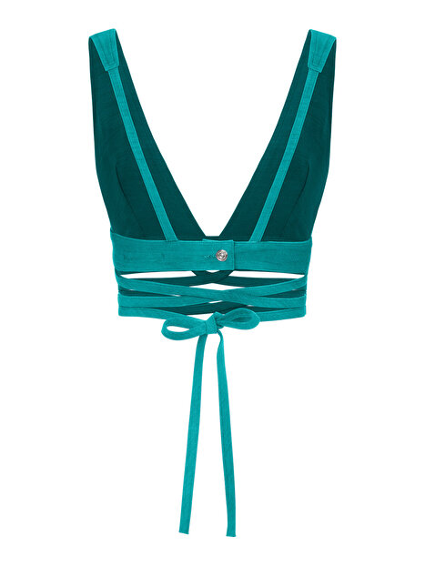 Bel Bağlamalı Crop Top