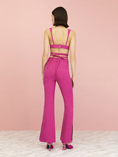 Bel Bağlamalı Crop Top