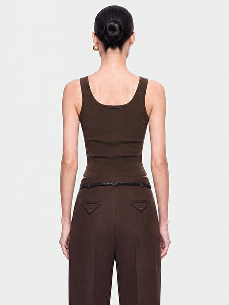 Bisiklet Yaka Crop Top