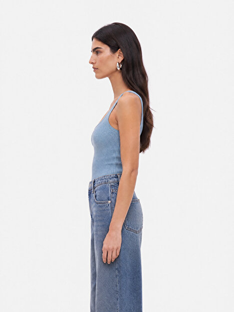 Bisiklet Yaka Crop Top