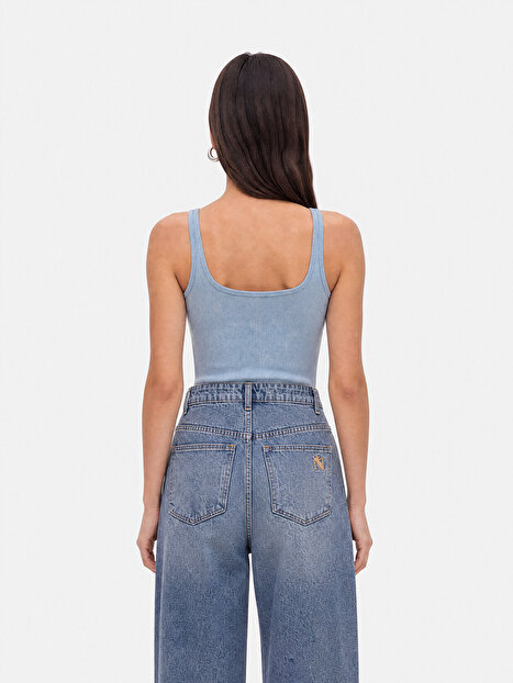 Bisiklet Yaka Crop Top