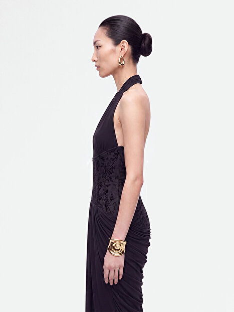 Halter Yaka Maxi Elbise