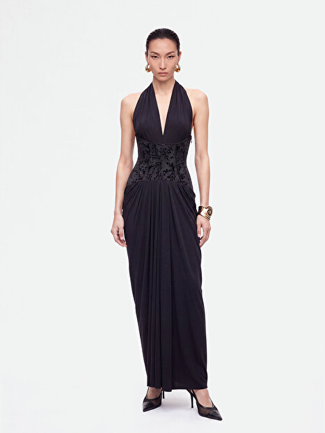 Halter Yaka Maxi Elbise