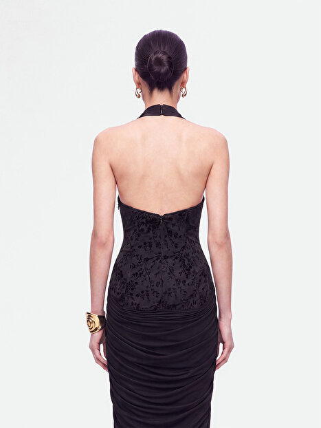 Halter Yaka Maxi Elbise