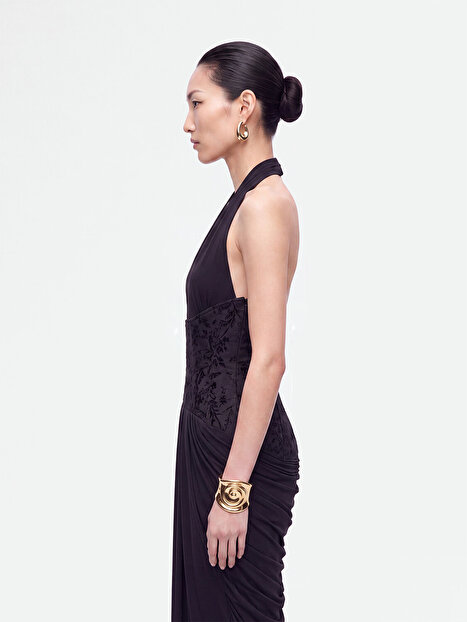 Halter Yaka Maxi Elbise
