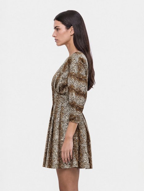 Leopar Desenli Mini Elbise
