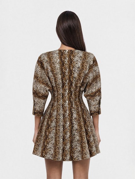 Leopar Desenli Mini Elbise