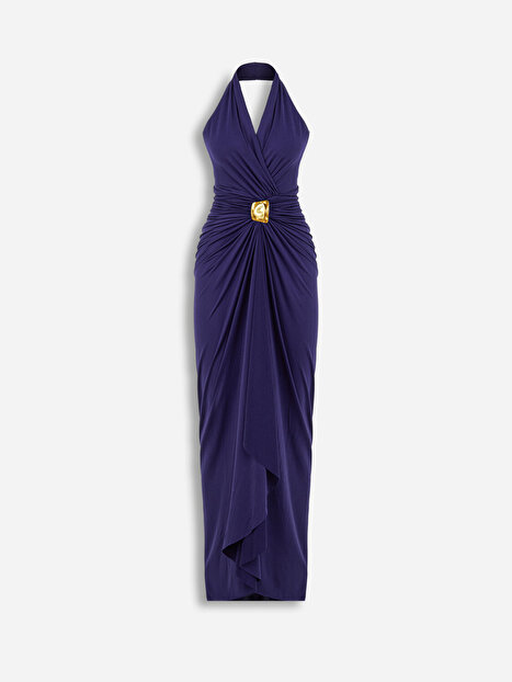 Halter Yaka Maxi Elbise