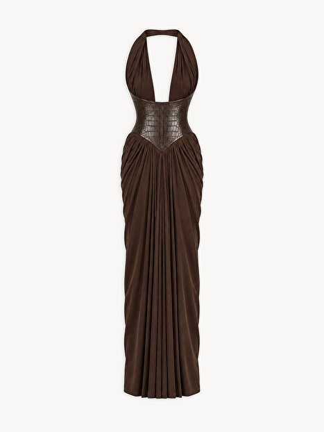 Halter Yaka Maxi Elbise