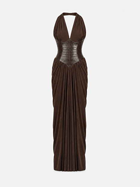 Halter Yaka Maxi Elbise