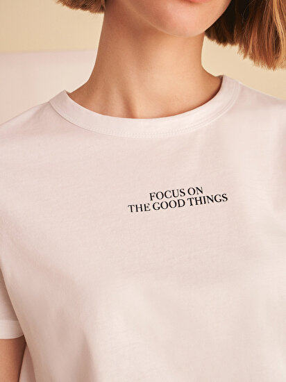 Slogan Baskılı T-Shirt