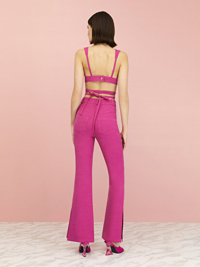 Bel Bağlamalı Crop Top