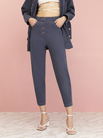 Yüksek Bel Mom Denim Pantolon