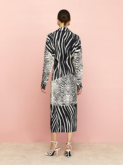 Zebra Desen Gömlek Elbise