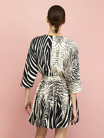 Zebra Desen Mini Elbise