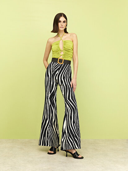 Zebra Desen Keten Pantolon