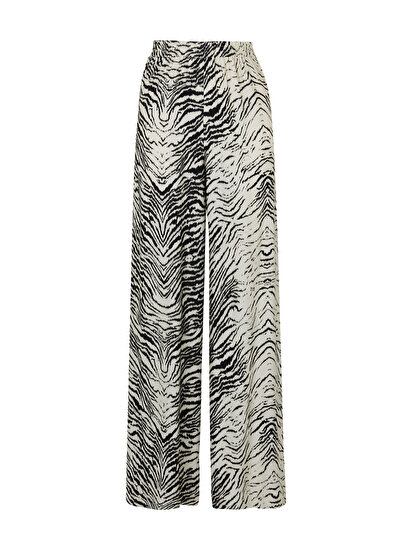 Zebra Desen Geniş Paça Pantolon