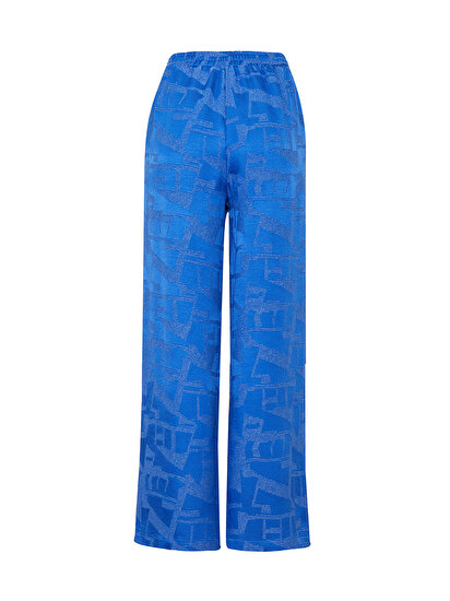 Desenli Geniş Paça Pantolon