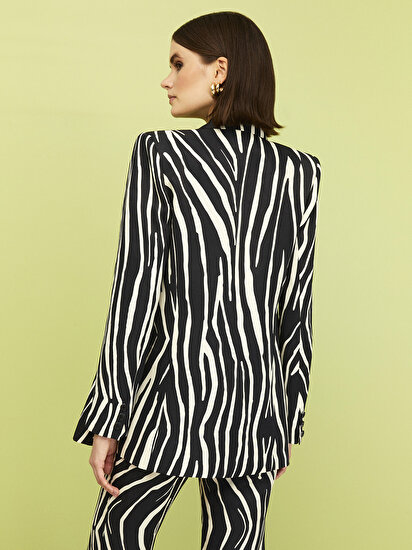 Zebra Desen Keten Blazer