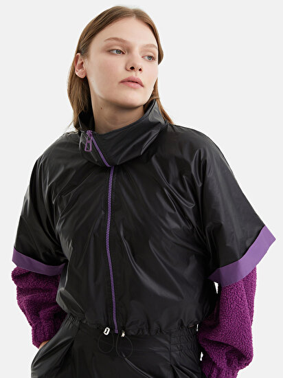 Geniş Yaka Crop Ceket