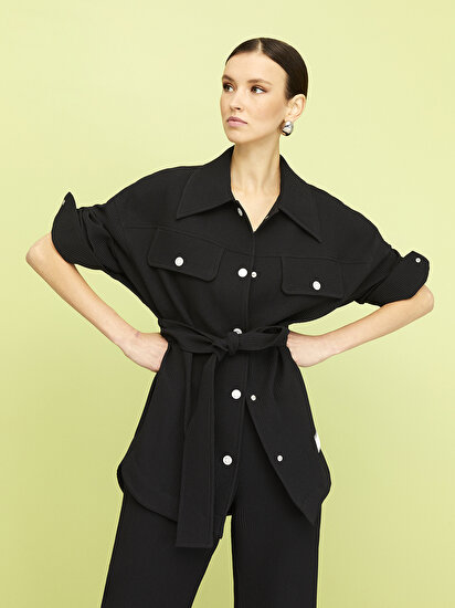 Dokulu Oversize Ceket
