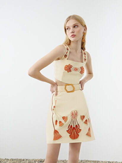 Nakış Detaylı Crop Top